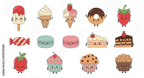 Cartoon desserts collection