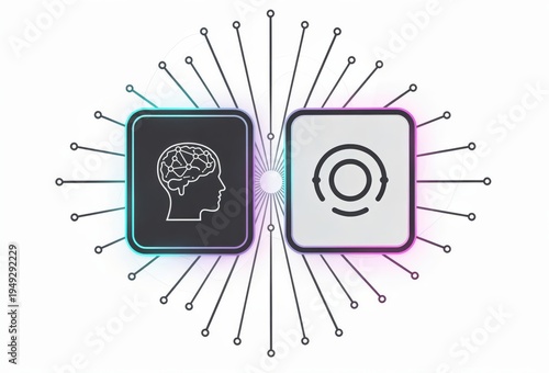Exploring the Intersection of Cognitive Science and Technology through Abstract Patterns of Thought Representation in a Futuristic Digital Landscape