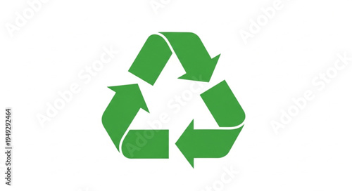 Green recycling symbol on a white background.