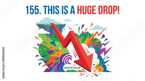 Dramatic Depiction of a Price Decline or Financial Crisis