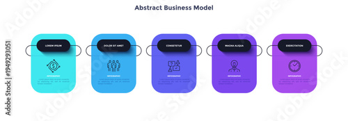 Startup project boosting research rectangular choice infographic chart design template. Business success infochart with icons. Instructional graphics with 5 options. Visual data presentation