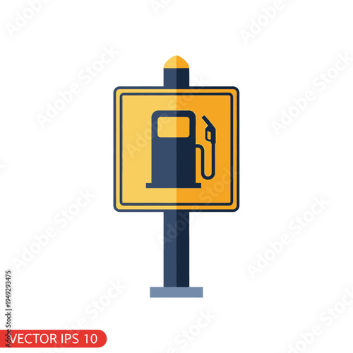 Gas Station Sign Icon Vector Illustration