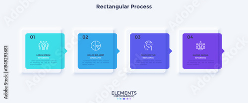 Startup project boosting research rectangular choice infographic chart design template. Business success infochart with icons. Instructional graphics with 4 options. Visual data presentation