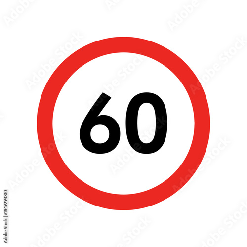 Speed Limit 60 Sign - Road Traffic Regulation