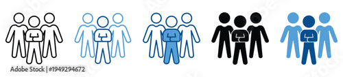 Teamwork icon set in multiple styles