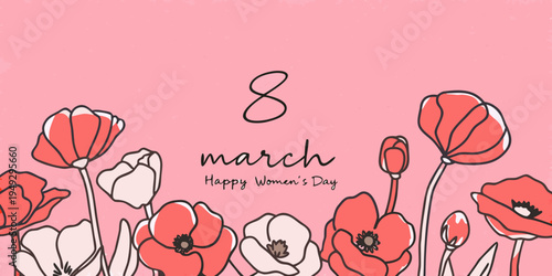 Floral illustration celebrating international women s day on march eighth