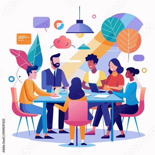 Diverse team brainstorming collaboration meeting business people office teamwork