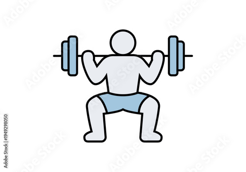 Persona levantando una barra con pesas realizando una sentadilla de entrenamiento