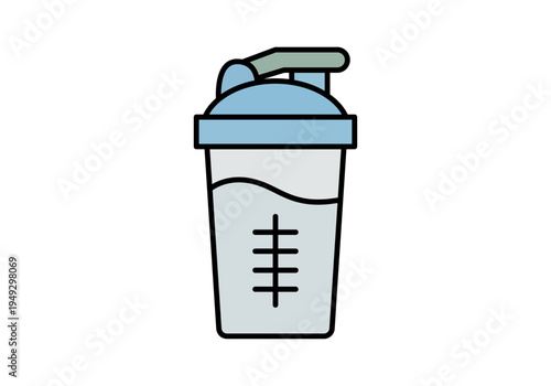 Vaso mezclador de suplementos deportivos y batidos de proteínas con medidor lateral