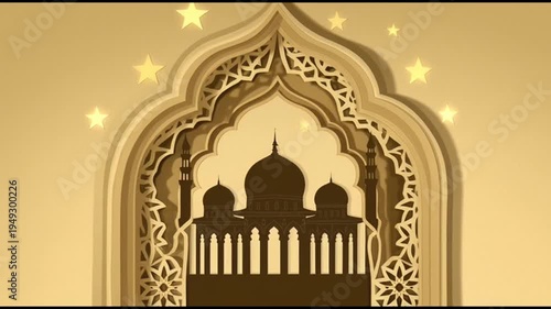 Islamic Architecture Silhouette Art Design.