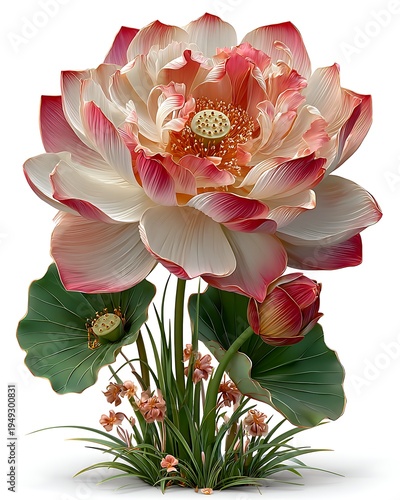 Soft pastel lotus bloom illustration high resolution picture