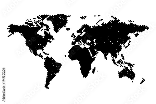 Abstract world map vector illustration showing global connectivity and data points across continents in a modern graphic design.