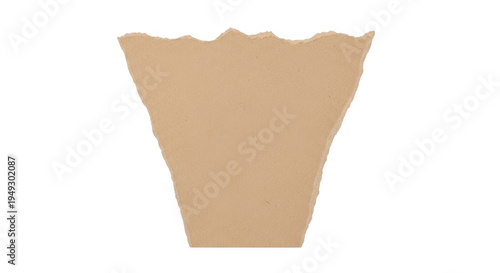 A single piece of brown craft paper with a torn top edge displaying a rough and textured surface