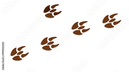Brown animal paw prints moving.