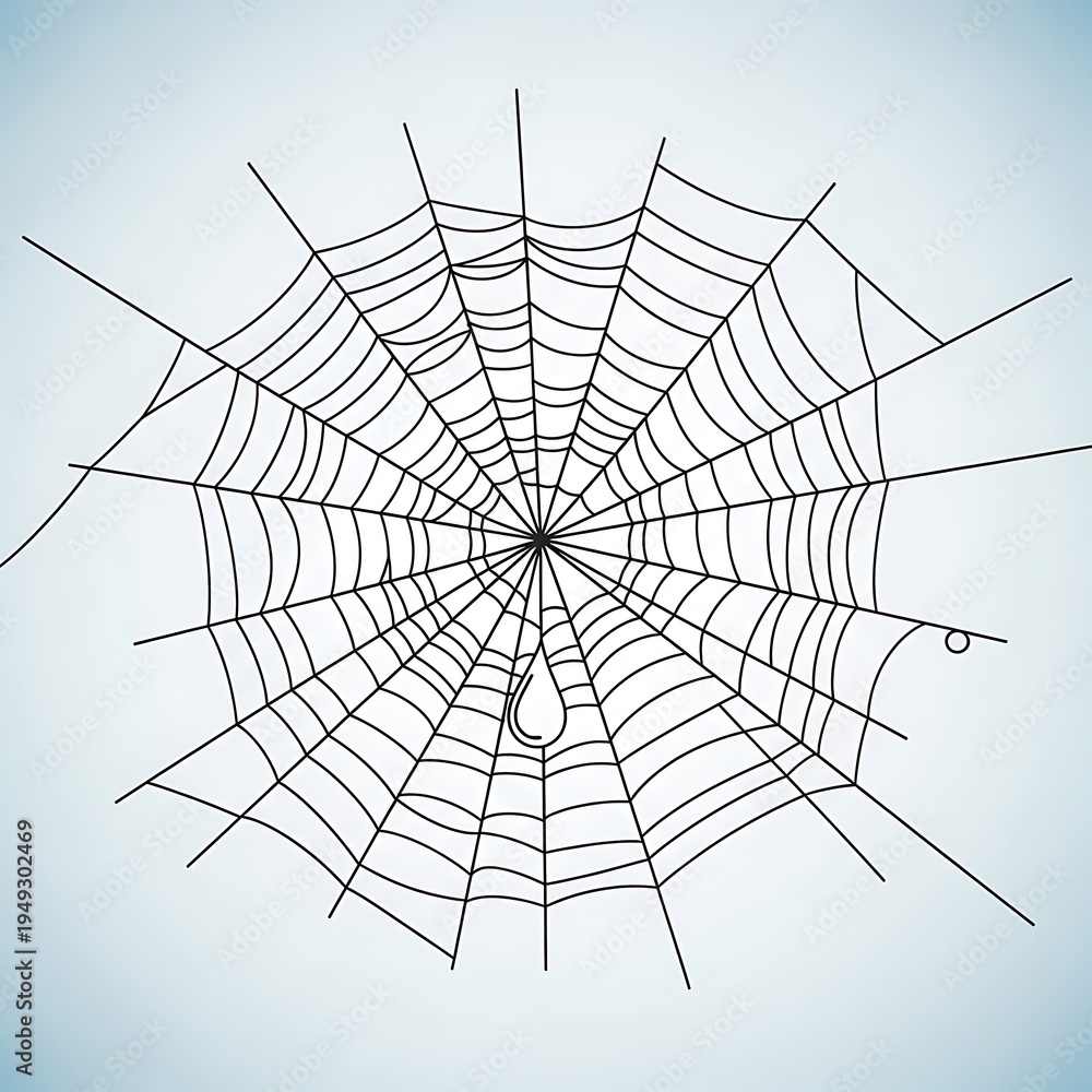 Obraz premium Spiderweb Illustration - A Detailed Depiction of a Classic Arachnid Structure.