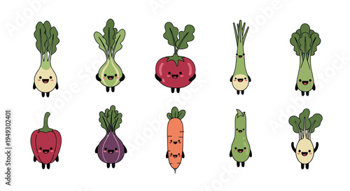 Cartoon vegetables illustration