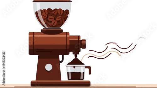 Brown coffee bean grinder machine.
