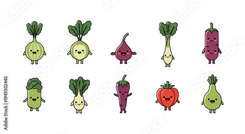 Cartoon vegetables illustration