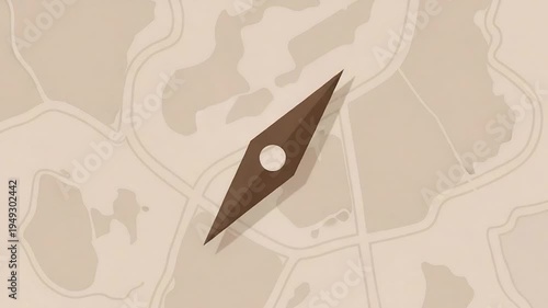 Brown metal map pin marker.