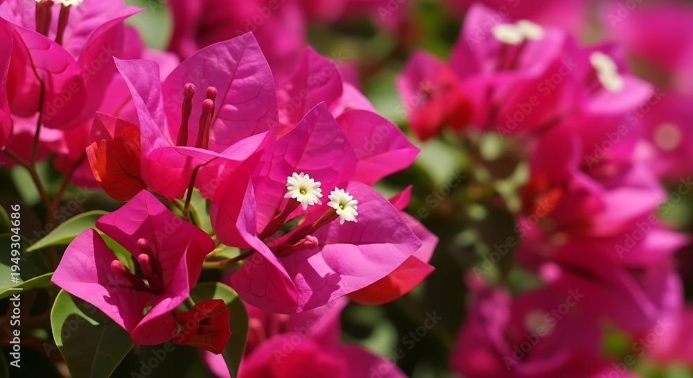 Naklejka premium Bougainvillea Blooms - A Vibrant Display of Pink Petals.