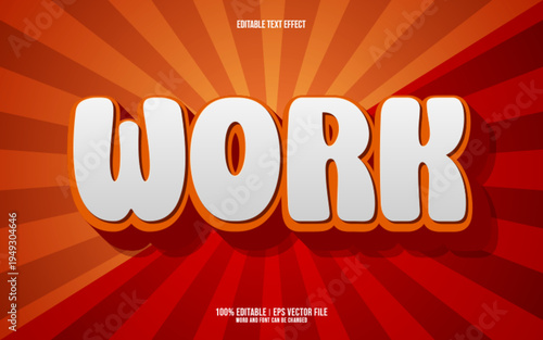 Work 3D editable text effect