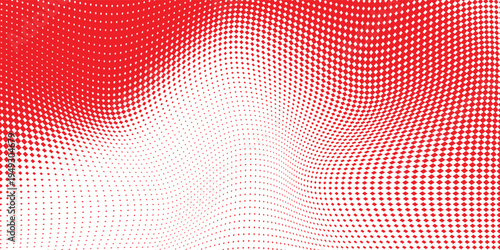 Foto Abstract Red Halftone Wave Pattern Background