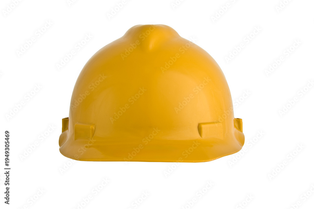 Fototapeta premium Yellow Plastic Industrial Hard Hat for Construction Safety Yellow Plastic Industrial Hard Hat for Construction Safety