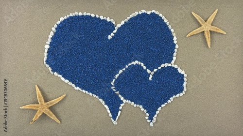 Blue Ocean Hearts and Starfish 
