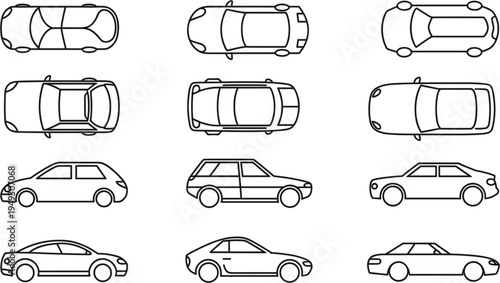 Comprehensive collection of airplane vector silhouettes featuring various commercial airliners, private jets, and cargo aircraft for aviation and travel design.