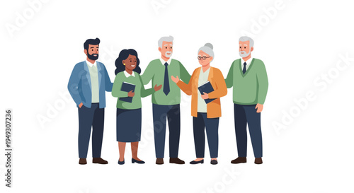 Diverse Multigenerational Business Team Collaborating & Discussing Projects. Group of Professional Colleagues, Mentors, and Learners Communicating