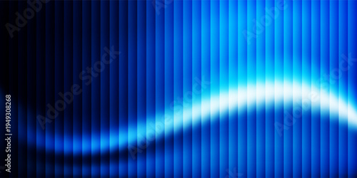 Dark green neon gradient ribbed glass. Vector ribbed glass texture background. Mesh gradient. acrylic ribbed bath surface. Reeded glass background semitransparent overlay. Bath wall window