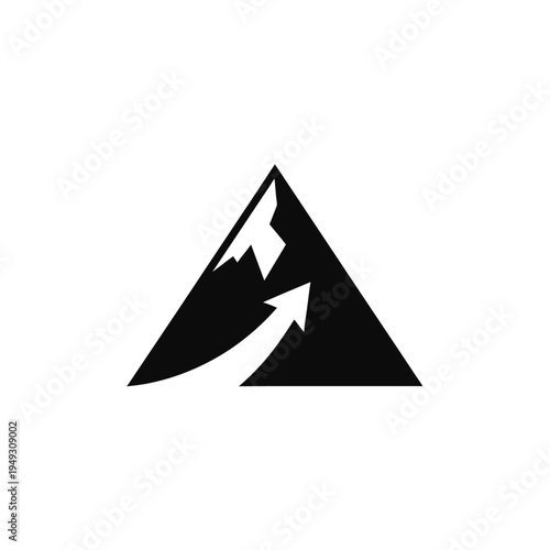 Abstract mountain peak with arrow symbolizing growth and achievement