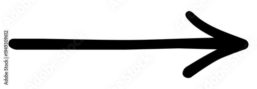 Long hand drawn arrow, marker drawn arrow