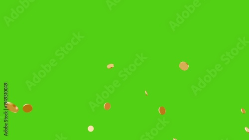 3D Gold Coins Explosion Bursting Towards Camera on Dark Background. Explosion of Golden Treasure Coins with Motion Blur and Reflective Glow