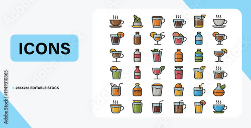 A flat medical icon set featuring vector symbols for healthcare and medicine, designed as a modern infographic template for web service technology and business information