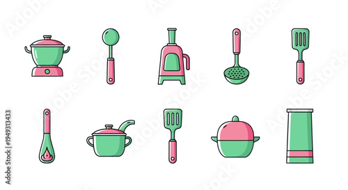 Kitchen utensils isolated vector illustration