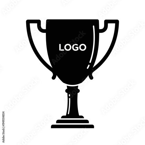 Silhouette Trophy Cup Icon Representing Prize, Victory and Champion Celebration in Black.