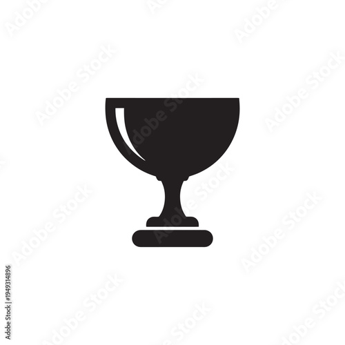 Minimalist black wine glass silhouette icon representing a goblet, drinkware and beverage icon.