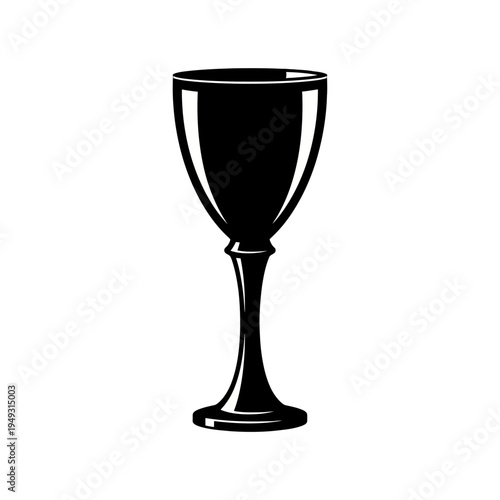 Elegant black goblet silhouette on white background.