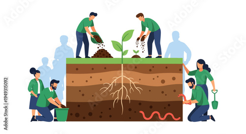 Collaborative Planting & Soil Care: Community Nurturing Sustainable Growth & Environmental Health