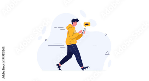 Man Using Smartphone to Order Taxi, Modern Urban Lifestyle