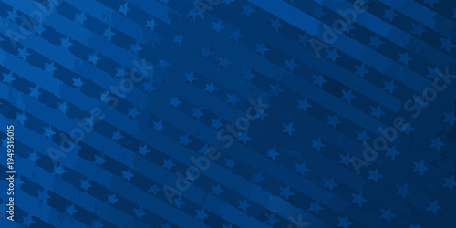 Abstract patriotic background with stars and diagonal stripes in blue