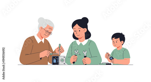 Family Learning to Repair Electronics Together: Multi-Generational DIY and Tech Education