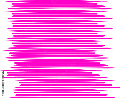 Abstract pink horizontal sound wave lines on white background. Dynamic waveform pattern representing audio signal, music rhythm, technology, and digital sound.