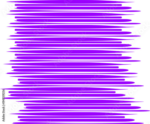 Abstract purple horizontal sound wave lines on white background. Dynamic waveform pattern representing audio signal, music rhythm, technology, and digital sound.