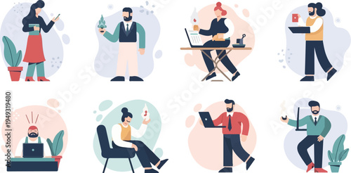 Diverse individuals engaged in various activities, including work and leisure (5)