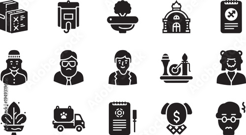 Social Networking and Communication Icon Set Featuring Global Connectivity User Profiles and Digital Engagement Tools