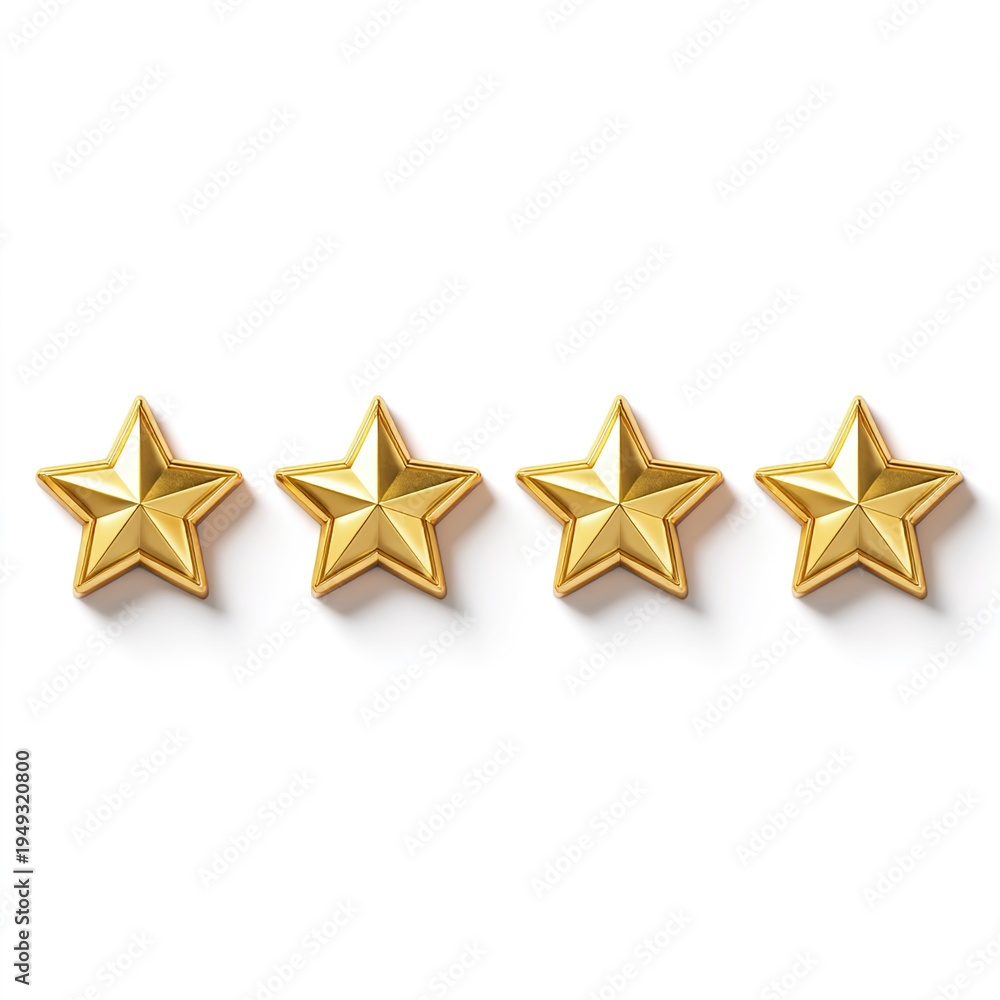 Obraz premium Five star rating gold stars customer review concept