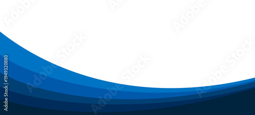 Blue wave background with curved layers