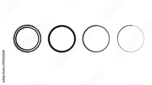 Circles assorted styles black isolated on white background featuring circle, round, shape with design and graphic elements for element, icon